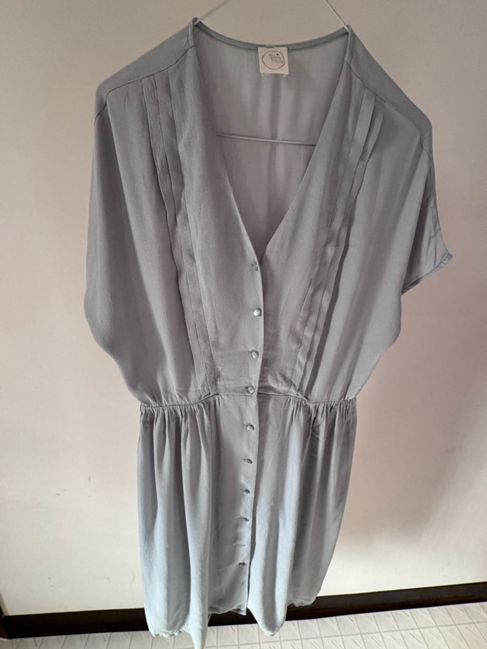 Des Petits Hauts Button Front Dress – Soft Draped Pleated Waist
